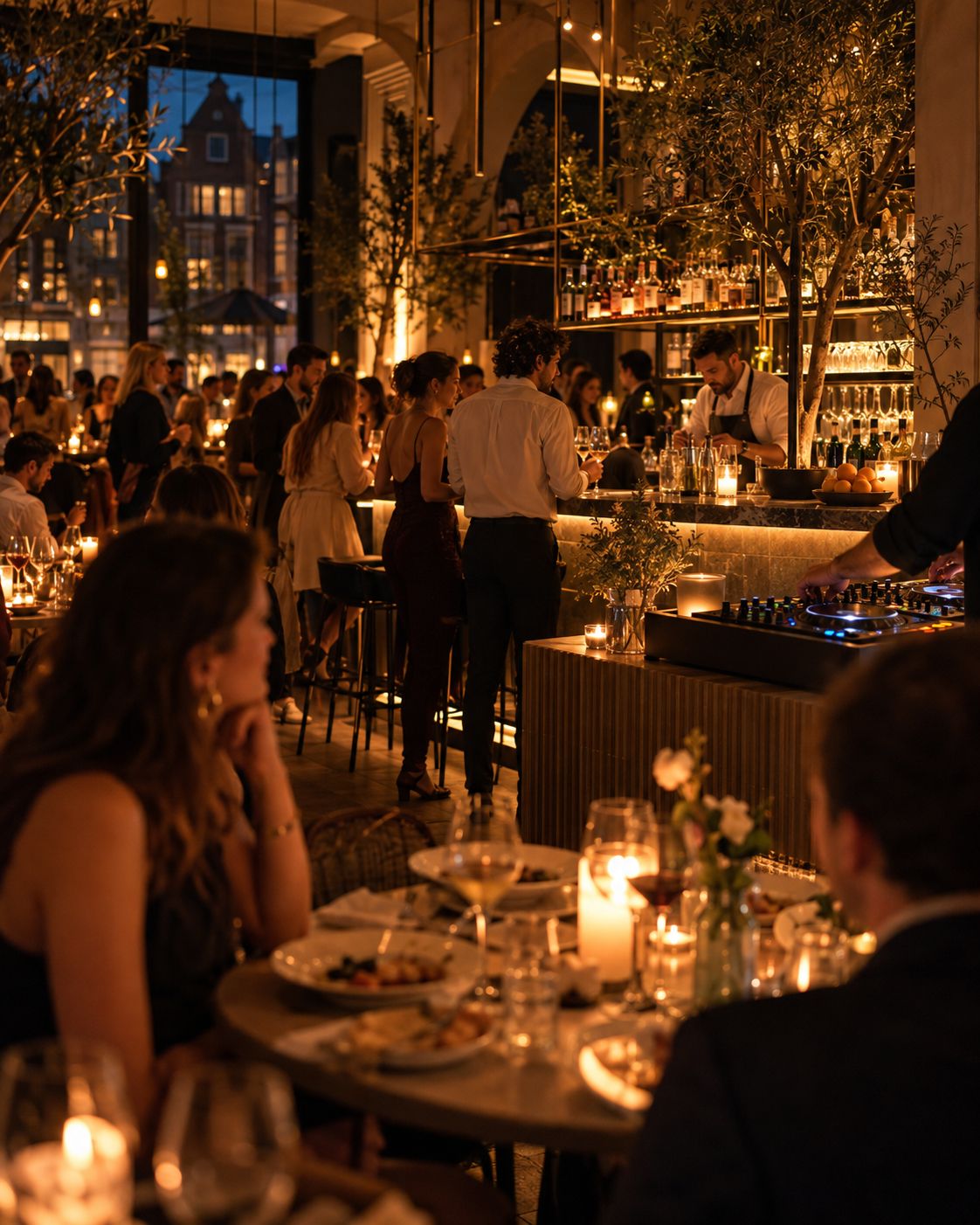 Restaurant-bar 's avonds met een dj bij de bar