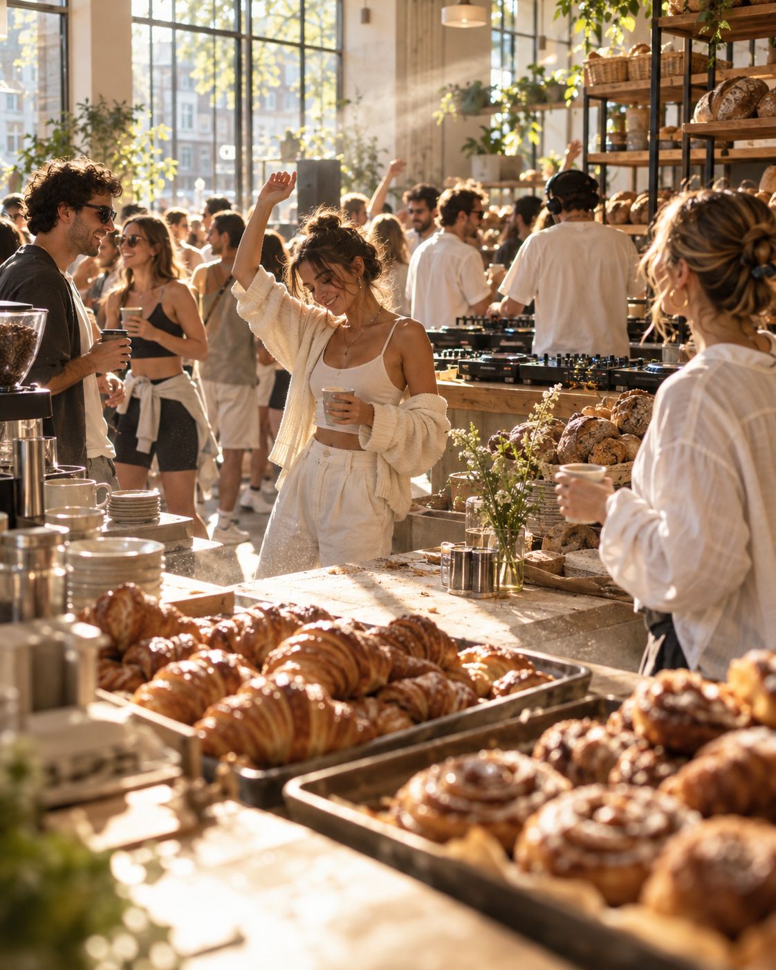 Bakery rave: croissants op de toonbank en dansende gasten