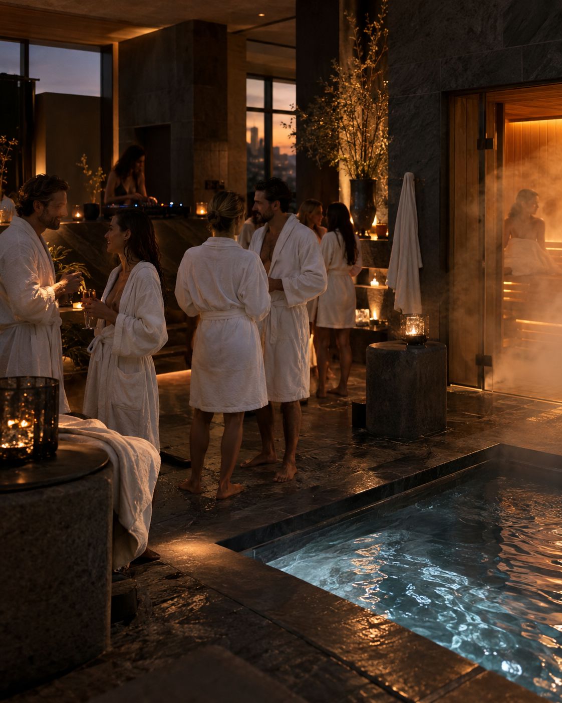 Wellness rave in een spa met sauna en ijsbad